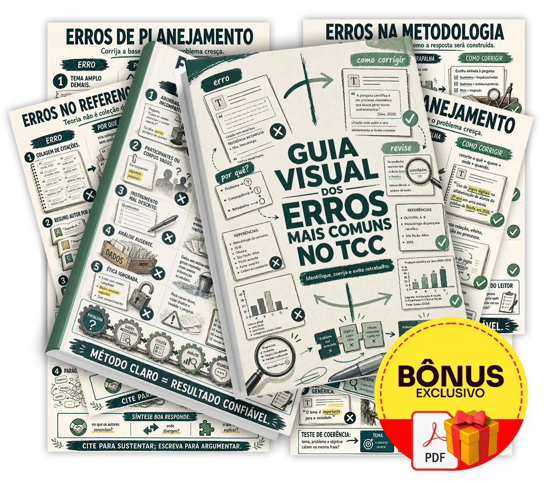 Mockup do bônus Guia Visual dos Erros Mais Comuns no TCC